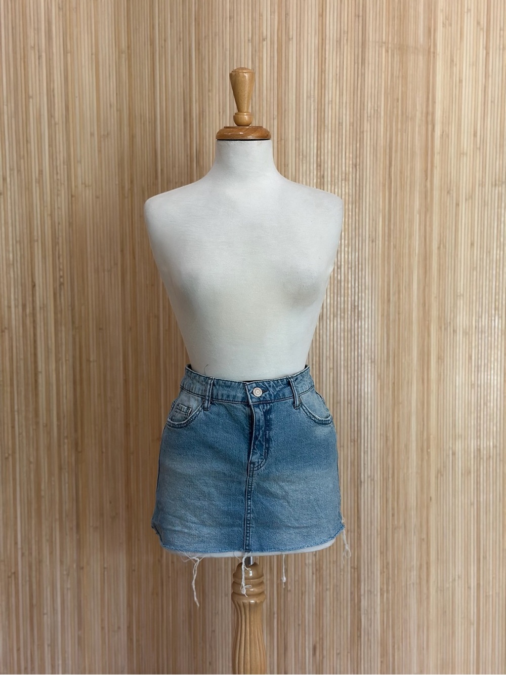 No Boundaries Light Blue Denim Mini Skirt